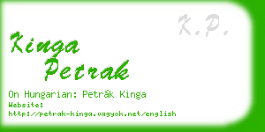 kinga petrak business card